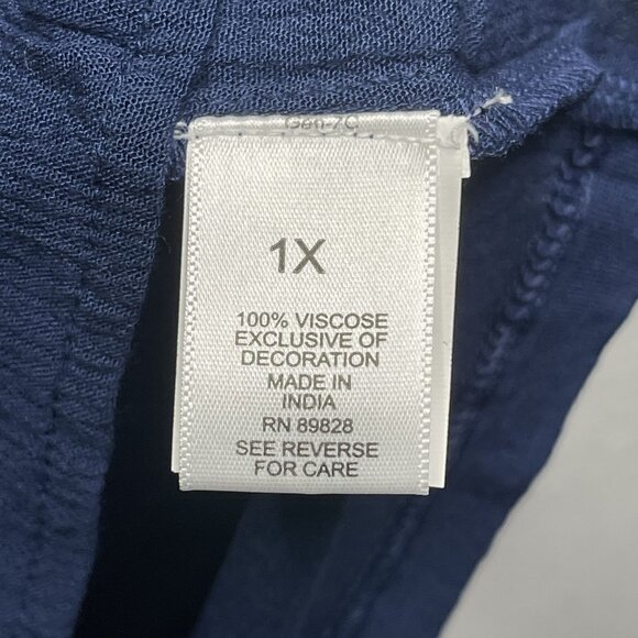 Haute Hippie Tribe Boho Style Blue Button-Down Blouse Behati 1X Womens Top Made - Picture 5 of 6